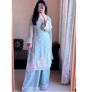 Conjunto de diseño elegante Salwar Kameez con bordado pesado y Dupatta a juego para bodas y fiestas - Product Image 1