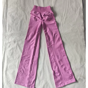 High Waisted <b>Flared</b> <b>Leggings</b> Women Plus Size Solid Color Full Length Seamless Spandex/Nylon Yoga Pants Four-Way Stretch Front - Product Image 6