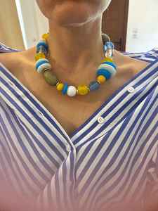 สร้อยคอลูกปัดธรรมชาติ sodalite, สร้อยคอลูกปัดกลมเรียบขนาด8มม. ทำด้วยมือคริสตัลสร้อยคอลูกปัดเครื่องประดับ - Product Image 2