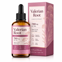 Gouttes de racine de valériane en gros 780mg avec fleur de la passion, camomille, L-Théanine – Complément liquide pour le sommeil – OEM