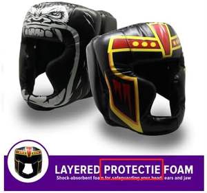 หมวกกันกระแทกสำหรับชกมวย หนัง PU ระบายอากาศได้ดี คุณภาพพรีเมียม ราคาสุดคุ้ม รับผลิตแบบ OEM/ODM ลายหน้าสุดฮิต ขายดี - Product Image 2