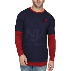 T-shirt double couche pour hommes personnalisé en gros 100% coton coupe ample dernier style durable à vendre - Product Image 1