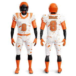 Ensemble de maillot et short de football américain respirant avec logo personnalisé pour hommes, avec design personnalisé et matière 100% polyester - Product Image 1