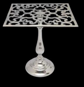 Mesa de Diseño Cuadrada de Metal Fundido Más Vendida con Mesa de Metal Decorativa Niquelada para Uso en Restaurantes - Product Image 6
