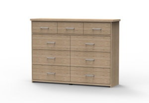 Furnizone 1475 Wide Wooden Drawer <b>Chest</b> Sonoma Oak Multi-Drawer Dresser 9-Drawer <b>Storage</b> Organizer Cabinet - Product Image 2