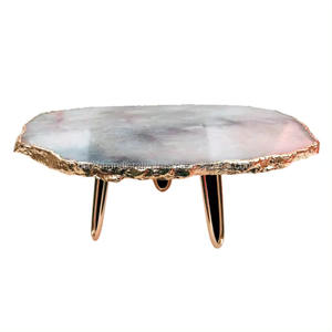 Venta caliente soporte para pasteles de un solo nivel ágata boda postre fruta merienda Cupcake pastel soporte para fiesta plato para servir - Product Image 4