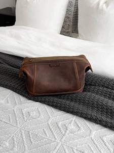 Neceser de Cuero Genuino de Capacidad Media con Cierre de Cremallera, Estilo Vintage, Duradero, para Viajes, para Hombres y Mujeres - Product Image 5