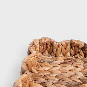 ตะกร้าผักตบชวาธรรมชาติสานมือทรงกลมสไตล์โบฮีเมียน - Product Image 4