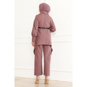 Conjunto Deportivo Casual Ajustado con Detalle de Rosas MSW19001-3, Top Largo Midi - Product Image 4