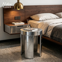 Ensemble de tables basses et d'appoint industrielles en aluminium style aviateur, tables d'appoint en métal riveté, meubles de salon faits à la main et durables