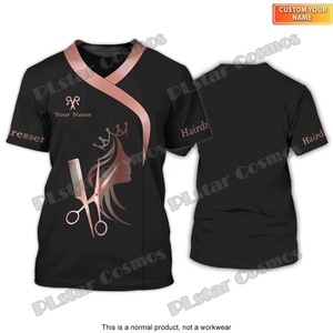 Moda estilista peluquero nombre personalizado camiseta para hombre secado rápido transpirable ropa deportiva entrenamiento todas las estaciones Unisex Casual Tee [Non - Product Image 3