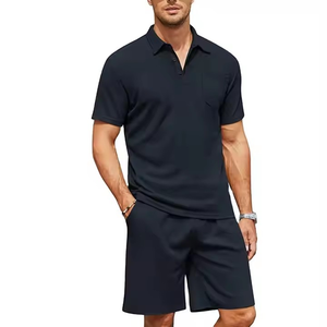 <b>Men's</b> Casual Two-Piece Set Summer <b>Shorts</b> with Full Button Collar Fashionable Clothes Casual <b>Men</b> Suit Set - Product Image 3