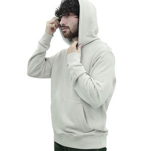 Sweat à capuche confortable en coton pour hommes (bleu marine XL) Sweat à capuche décontracté grand et grand couleur unie Sweat à capuche à manches longues grande taille - Product Image 5