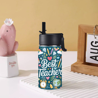 Bouteille d'eau isotherme personnalisée en acier inoxydable de 12 oz pour les cadeaux de la Journée des enseignants, gourde souvenir de diplôme personnalisée