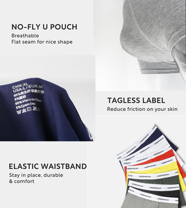 Shorts de sous-vêtements pour hommes en coton personnalisable Confortable Classic Soft Logo-Designed Plus Size Options - Product Image 6