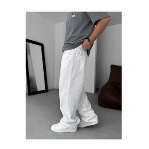 Jean large tissé délavé pour homme Hip Hop Pantalon baggy 100% coton - Product Image 3