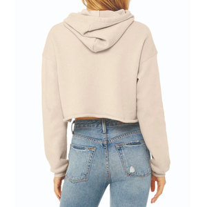 Sudadera con capucha y cremallera para mujer, 100% algodón, ligera, deportiva, con logo personalizado 2026, top corto y ajuste ceñido para invierno - Product Image 2