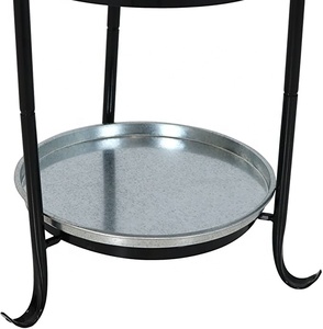 Pebbled Galvanized Steel <b>Ice</b> Bucket Drink Cooler with Stand and <b>Tray</b> for Weddings and Parties Holds Beer Wine for Champagne More - Product Image 5