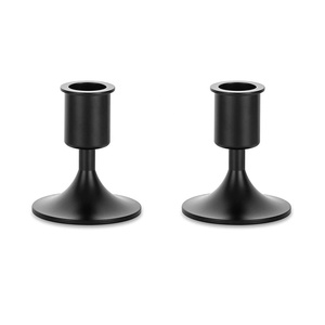 Soporte de vela metálico de calidad Superfina, soporte de vela de diseño de arrebatamiento de la mejor calidad negro mate para decoración de iluminación del hogar - Product Image 1
