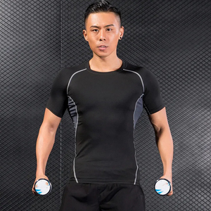 High Quality Printing <b>Men</b> Graphic 95 Cotton 5 Compression Tshirts <b>Stretch</b> Breathable Gym Short Sleeve T Shirt - Product Image 4