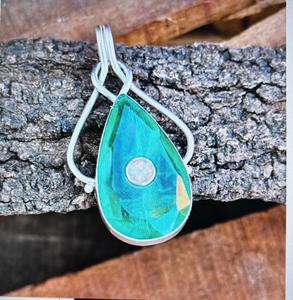 Émeraude en argent sterling 925 avec pendentif opale belle femme pendentif. - Product Image 1