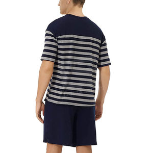 Ensembles short et t-shirt délavés de haute qualité avec logo personnalisé pour l'été Ensemble de jogging 2 pièces Ensembles de short de couleur bleue OEM personnalisés - Product Image 2