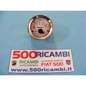 Manometro Generico Abarth per Cruscotto, Compatibile con Fiat 500 e 126 Prenio 52, Colore Bianco - Product Image 1