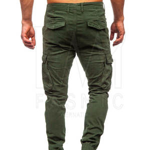 Nueva llegada de los hombres 100% de algodón de cintura alta Casual Cargo pantalones ligeros de tela personalizable - Product Image 3