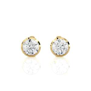 Avarta Jewellery 18K Gold 50 Cents Each Moissanite Solitaire Stud Earring - Product Image 4