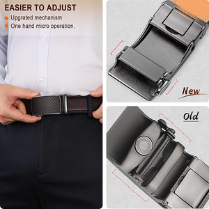 Cinturones de cuero nuevos y elegantes de alta calidad, hebilla de trinquete, cinturones de vestir personalizados OEM para hombres, al por mayor calidad genuina, logotipo personalizado - Product Image 5