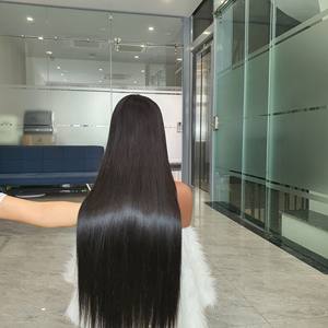 Cierre de peluca transparente de encaje 5x5, 28 pulgadas, Color Natural, cabello humano virgen vietnamita, hueso recto para mujeres negras - Product Image 3