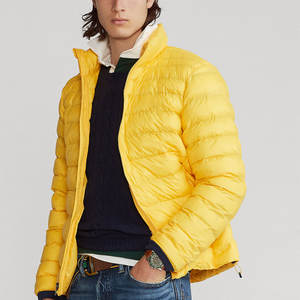 Chaqueta para hombre acolchada ligera resistente al agua de colores amarillos - Product Image 1