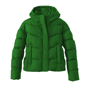Chaqueta acolchada de camuflaje de color sólido con cremallera de invierno en tela de burbuja de estilo callejero - Product Image 1
