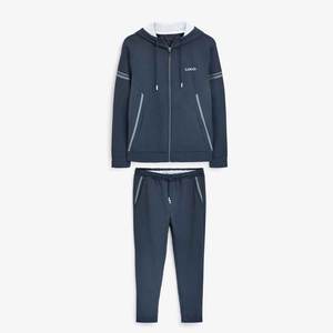 Venta al por mayor de chándal liso en blanco de algodón para hombre con logotipo personalizado/Último diseño sudadera con cremallera y pantalones de chándal conjunto Joggers hombres - Product Image 1