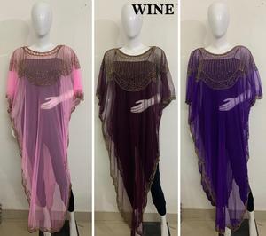 Taille Libre Sexy Transparent Beach Party Top Chemisier Africain Poncho Shrug Maxi Dress Short Sves Slit Casual Wedding Holidays Wear - Product Image 2