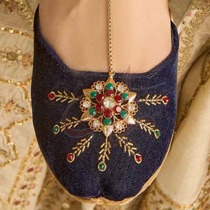 Zapatos Khussa para Mujer, Color Sólido, Resistentes, Material de Terciopelo, Antideslizantes, Estampados, Hechos a Mano, con Suela de Cuero Genuino - Product Image 5