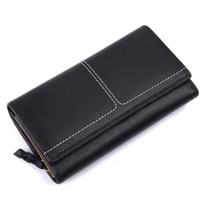 Indian Supplier of Best Quality Polyester Lining Fashion Style Ladies Wallet RFID Protected Genuine Leather Wallets for Women