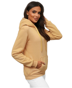 Sweat-shirt à capuche décontracté pour femme, style uni, cordon de serrage, style d'hiver, manches longues, confortable - Product Image 4