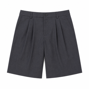 Custom Logo <strong>tailoring</strong> Cotton Pleated Chino <strong>Shorts</strong> Relaxed Fit Casual Suit <strong>Shorts</strong> OEM ODM Wide Leg <strong>Men</strong> <strong>Shorts</strong> With Pockets - Product Image 2