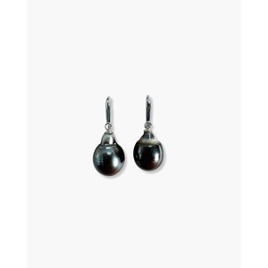 Boucles d'oreilles en perles noires de Tahiti - Product Image 1