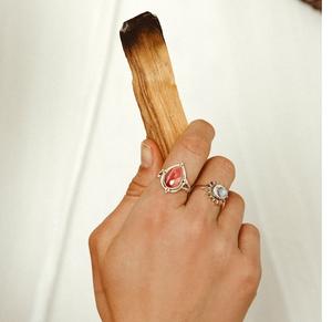 Anillo de piedras preciosas Bohemias de plata esterlina para mujer con piedra de Rodocrosita Natural joyería de regalo de alta calidad - Product Image 3