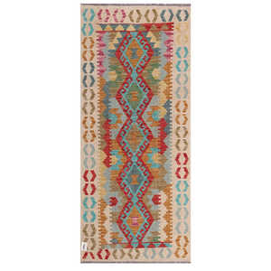 Alfombra Kilim de Maimana, Afganistán, 195 x 85 cm, Alfombras y Juegos de Alfombras - Product Image 1