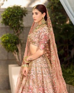 Lehenga Choli Tradicional Pakistaní para Novia con Lentejuelas, Seda de Primera Calidad, Secado Rápido, Chunni para Todas las Temporadas - Product Image 5