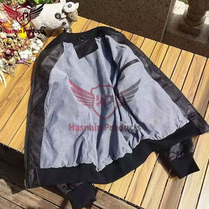 Opción de logotipo personalizado Elegante chaqueta de cuero de bombardero de invierno para los hombres de talla grande disponible al aire libre de gran tamaño chaqueta de cuero en blanco - Product Image 2