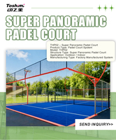 Terrain de padel super panoramique haut de gamme |   Verre trempé à vue panoramique 360° sans pilier |   Installation de qualité professionnelle pour les tournois