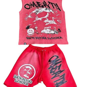 Ensemble chemise et short pour hommes de luxe OEM sur mesure avec manches de sérigraphie de haute qualité moins de chemise design et ensemble short - Product Image 6