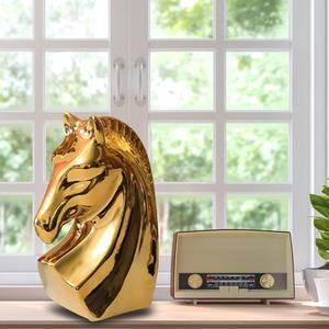 Escultura de cabeza de caballo de aluminio fundido con acabado de alta calidad, figura decorativa hecha a mano de caballo sólido, modelo de exhibición de mesa - Product Image 2