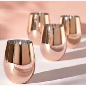 Verre à eau potable en cuivre pur de 250ml pour cadeaux d'affaires verres en cuivre pur de décoration de salle à manger finis par miroir faits à la main - Product Image 1