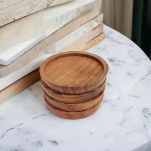Sous-verres en noyer Sous-verres en bois classiques Idéal pour les cadeaux et l'utilisation par l'artisanat en croissant - Product Image 5