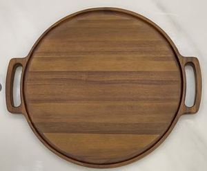 Acacia Serving <b>Round</b> <b>tray</b> with Handles - Product Image 2